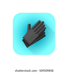 vector colorful flat design black latex tattoo sterile disposable gloves illustration rounded square icon with shadow
