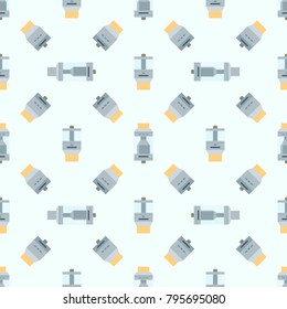 vector colorful flat design various rebuildable drip and tank vape atomizers types RDA RDTA RBA RTA  illustrations icons seamless pattern isolated on light background
