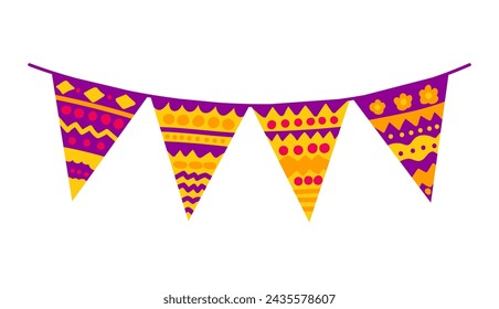 Vector colorful flat garland hanging for party decor