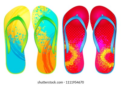 Vector colorful flip flops ( abstract Design ) 