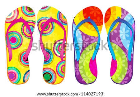 Vector colorful flip flops / ( abstract Design ) / Beach Sandals
