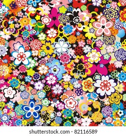 Vector colorful floral background