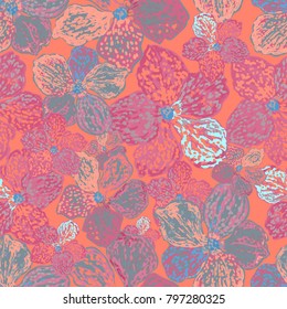 Vector colorful floral background. Seamless pattern with flowers. Can be used for wallpaper, pattern fills, web page background, surface textures, textile print.
