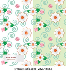 Vector colorful floral pattern (seamlessly tiling)
