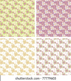Vector colorful floral seamless pattern
