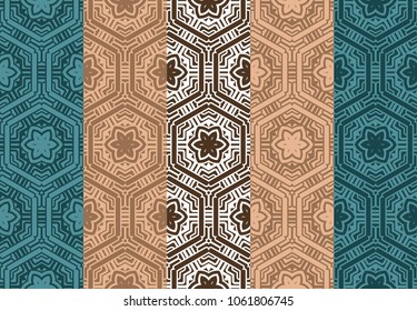 Vector colorful floral seamless patterns set. Abstract background. Geometric modern stylish. Vector illustration. for wallpaper, packaging, banners, invitations, business cards, fabric print