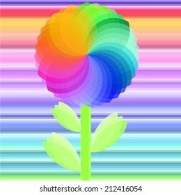 Vector colorful  flower against multicolored background