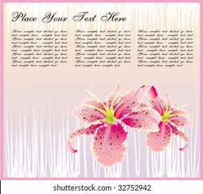 VECTOR Colorful Flower card background with place for text