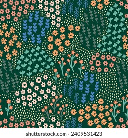 Vector colorful flower cluster seamless pattern background. Perfect for fabric, scrapbooking, wallpaper projects