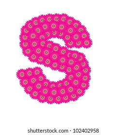 Vector colorful flower font
