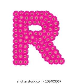 Vector colorful flower font