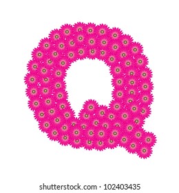 Vector colorful flower font