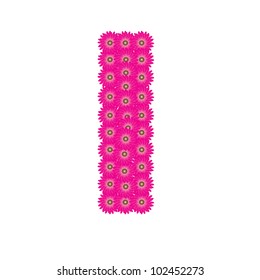 Vector colorful flower font