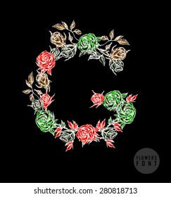 Vector colorful flower font. Can be used banners, invitation, congratulation or website layout vector