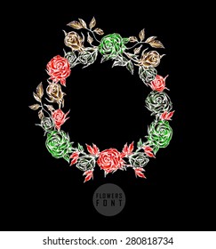 Vector colorful flower font. Can be used banners, invitation, congratulation or website layout vector