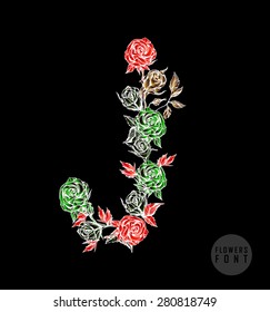 Vector colorful flower font. Can be used banners, invitation, congratulation or website layout vector