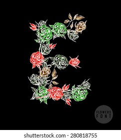 Vector colorful flower font. Can be used banners, invitation, congratulation or website layout vector