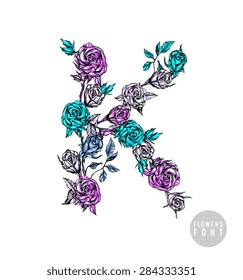 Vector colorful flower font. Can be used banners, invitation, congratulation or website layout vector