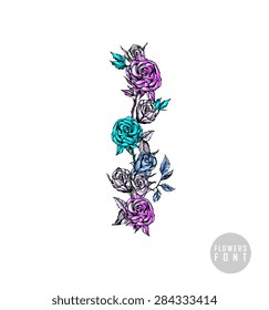 Vector colorful flower font. Can be used banners, invitation, congratulation or website layout vector