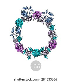 Vector colorful flower font. Can be used banners, invitation, congratulation or website layout vector