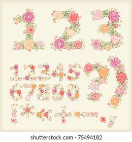 vector colorful flower font. Check my portfolio for letters