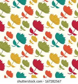Vector colorful flower pattern.