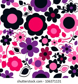 Vector colorful flower pattern. Background with flowers. Seamless floral pattern.