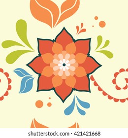 Vector colorful flower pattern. Floral background.