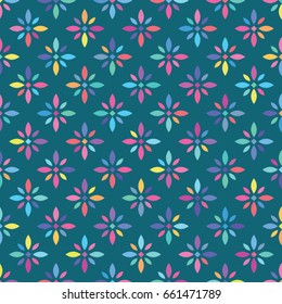 Vector colorful flower pattern. Geometric background