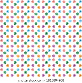 vector colorful flower pattern on white background.