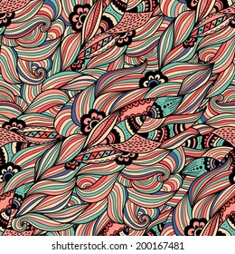 Vector colorful flower seamless pattern background. Elegant texture for backgrounds.