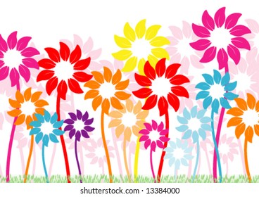 Vector Colorful Flowers