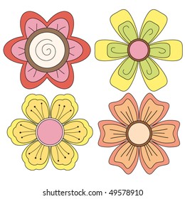 Vector Colorful Flowers
