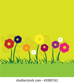 Vector colorful flowers background.