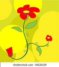 Vector colorful flowers background.