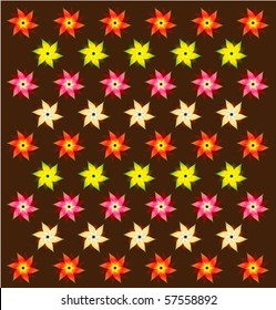 Vector colorful flowers background.