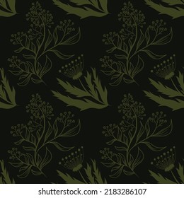Vektorgrafik. Farbenfroh. Blumen zeichnen. Nahtloses Muster.