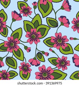 Vector colorful flowers pattern