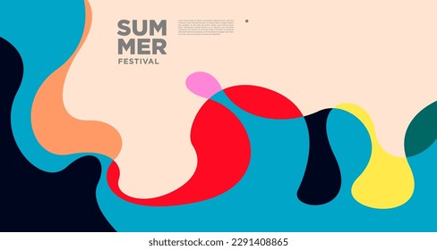 Vector colorful fluid abstract background for summer banner 