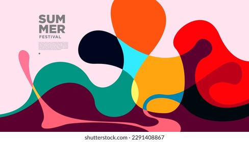 Vector colorful fluid abstract background for summer banner 
