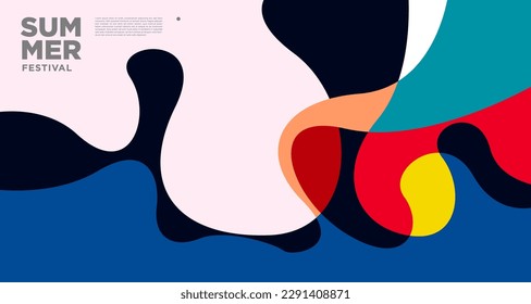 Vector colorful fluid abstract background for summer banner 