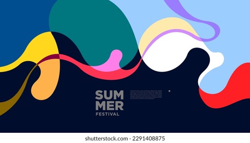 Vector colorful fluid abstract background for summer banner 