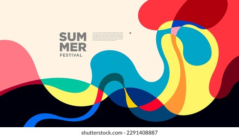 Vector colorful fluid abstract background for summer banner 