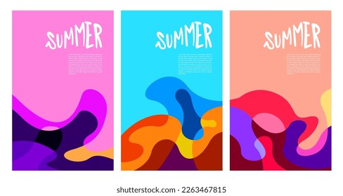Hintergrundvorlage für Vektorfarbiges Fluid und flüssige Sommerbroschüre