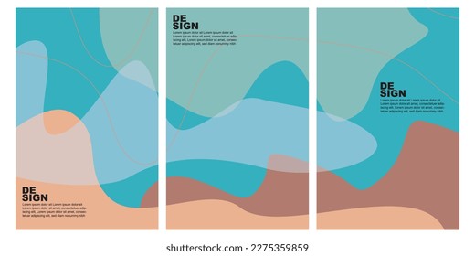 plantilla de fondo de folletos fluidos coloridos vectores y líquidos de verano