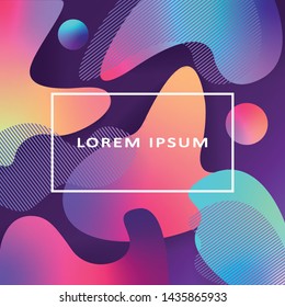 Vector Colorful Fluid Style Geometric Background. Gradient  Fluid Shapes