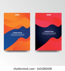 vector colorful flyer in orange and red colors, abstract background