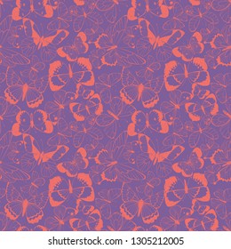 Vector colorful flying butterflies seamless pattern background. Perfect for textile design, fashion prints, paper background and print on demand products.