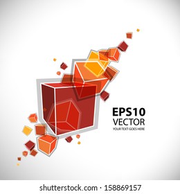 Vector - Colorful Flying Cubes Background 