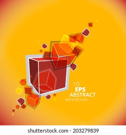 Vector - Colorful Flying Cubes Background.
